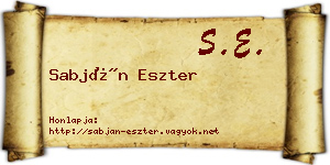 Sabján Eszter névjegykártya