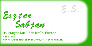 eszter sabjan business card